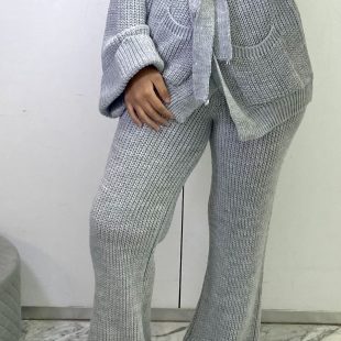 Ensemble en maille gris