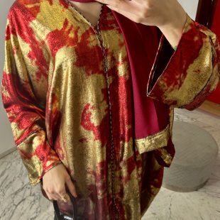 Abaya Lyly Red & Gold